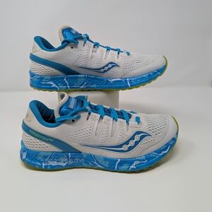 Saucony Women's Freedom ISO  Size 8 Ocean Blue /White Running Shoes Everun